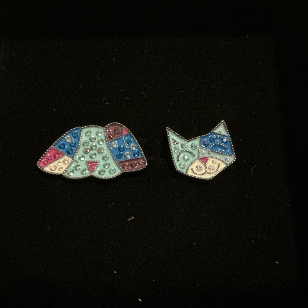 NEW Romero Britto X Orianne Collins Dog Cat Cuff Links